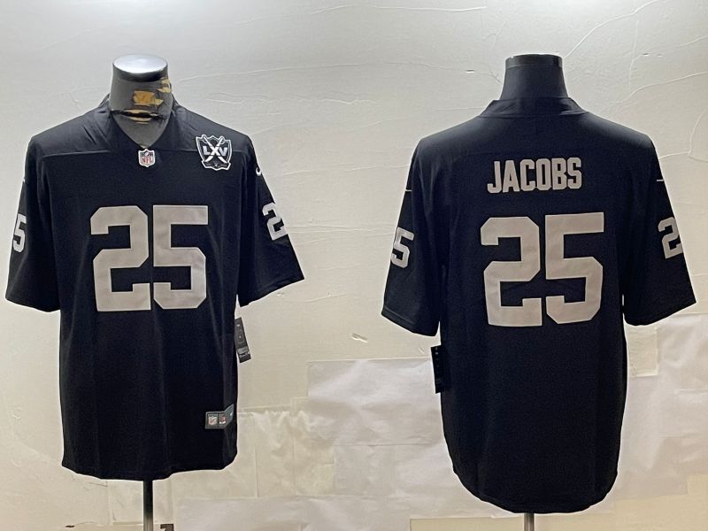 Men Oakland Raiders #25 Jacobs Black Second generation 2024 Nike Limited NFL Jersey style 3